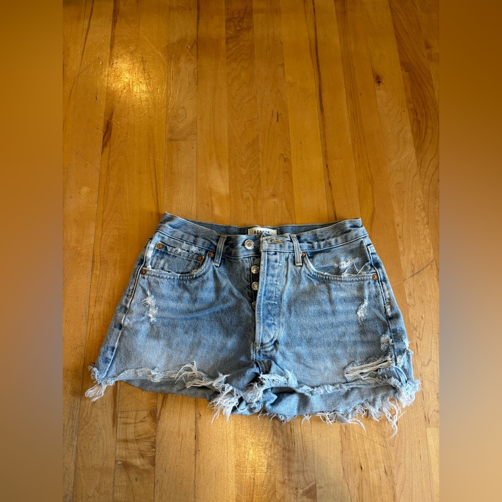 Agolde High Rise Button Up Shorts